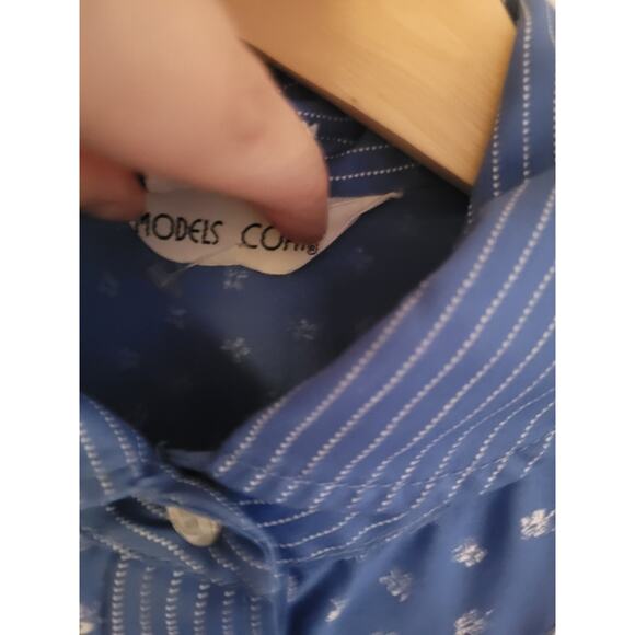 Vintage Models Coat Blue Floral Housecoat - Picture 5 of 8